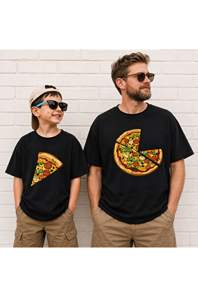 VODEXA Tricou supradimensionat pentru băieți și fete, cu imprimeu CUT PIZZA (...
