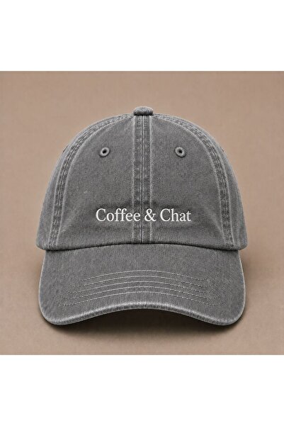 WeavedCo Coffee & Chat Embroidered Vintage Washed Cap Hat