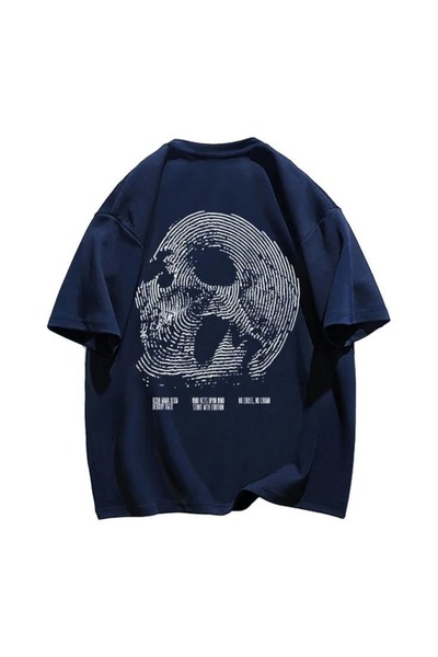 classy moda Άνετη εφαρμογή, Oversize, Μίνιμαλ μπλούζα με στάμπα μπροστά, κοντ...