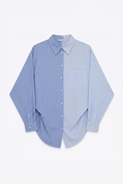 BSL Oversize Bİ Color Cotton Gömlek