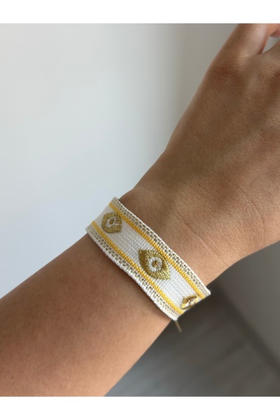 YENGEÇ Eye Figure Embroidered Knitted Bracelet