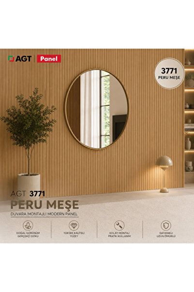 AGT Antalya Yıldız Duvar Lambri Profili Lb 3771 Peru Meşe