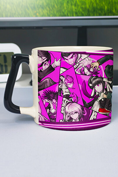 ZipZap كوب سيراميك فاخر مطبوع عليه Danganronpa (قطعة واحدة) بمقبض أسود خاص بم...