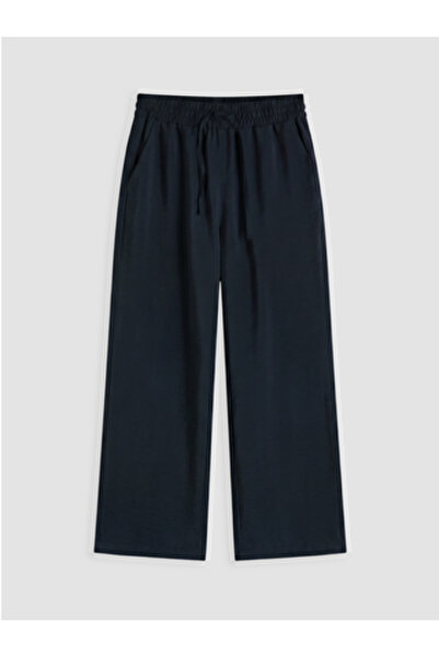 LC Waikiki New Season Navy Blue Elastic Waist Modal Blend Women's Trousers