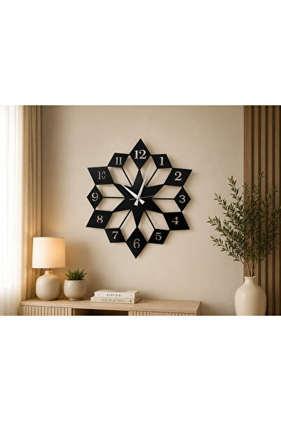 MORPELA Modern Siyah MDF Duvar Saati 40 Cm Sessiz Akar Mekanizmalı Dekoratif ...