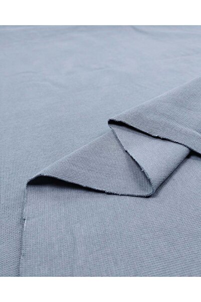 Kumaş Parça Gray Blue Interlock Ribbed Fabric Flexible Soft Durable Blouse & ...