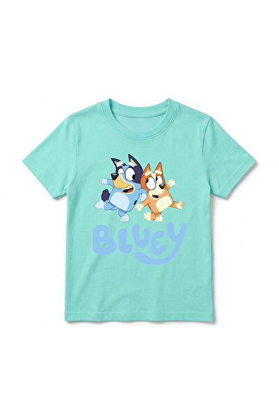 URBANTRENDSTORE Bluey Printed Unisex Girls' Boys' Cycling Round Neck Basic Sh...