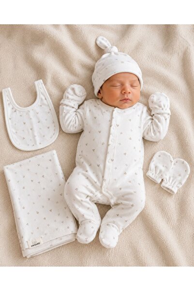 ZUZİ baby Bebek Hastane Çıkış Seti 5 Parça Anne Doğum Çantasına Hazır Unisex ...