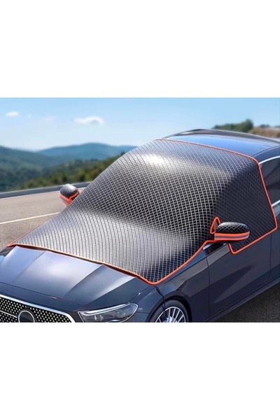 OEM Magnetic Car Sunshade Orange Reflective Strips, secure magnetic installat...