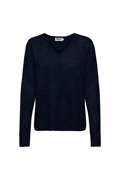 ONLY Damen Strickpullover - ONLCAMILLA V-NECK PULLOVER, V-Ausschnitt, einfarbig
