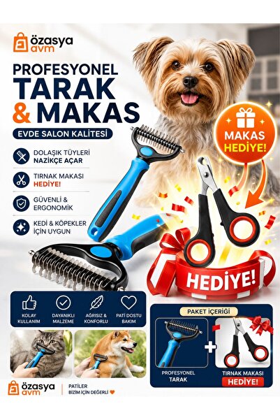 Özasya AVM Büyük Boy Köpek Bakım Kıtık Tüy Topak Açıcı Tarak Tüy Toplama (TIR...
