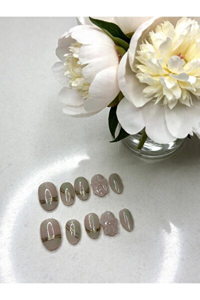 Store Takma Tırnak - Champagne Petal Shine 10’lu Lütfen tırnak ölçülerinizi b...