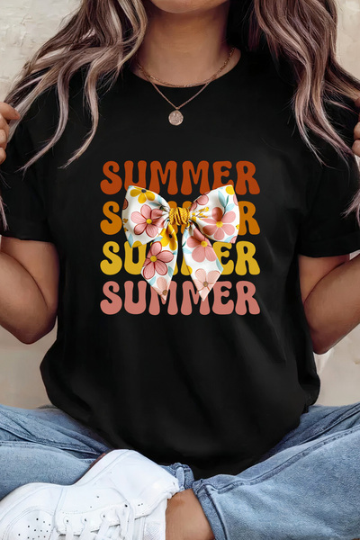 Sarah's Boutique Women's T-shirt – 100% cotton – Floral Bow