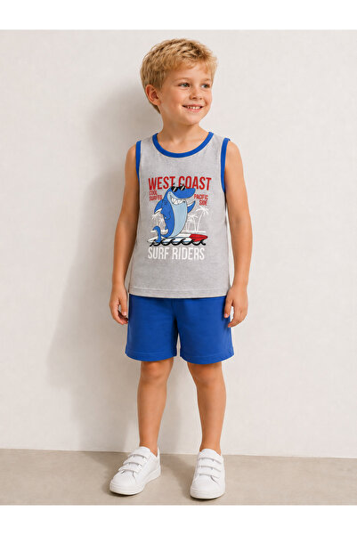 pio Kids Surf Riders Printed Sleeveless Shorts Set