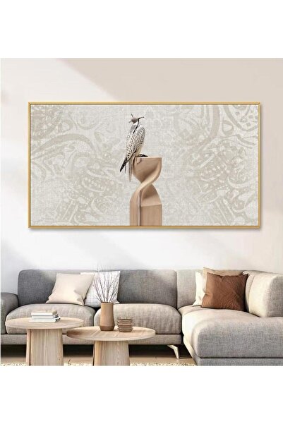 Afkar modern لوحة جدارية فنية صقر على قماش كانفس - تصميم تجريدي عصري يرمز للق...