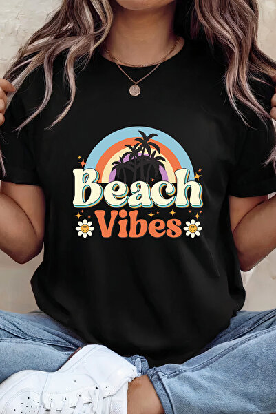 Sarah's Boutique Women's T-shirt – 100% cotton – Rainbow Palms
