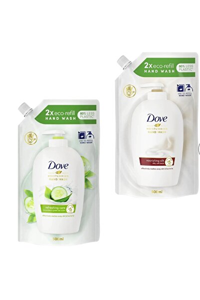 Dove Rezerva sapun lichid cremos DOVE, Cucumber, Fine Silk, 2 x 500 ml