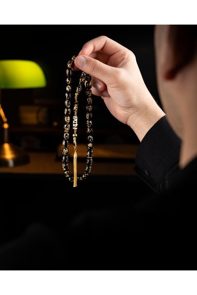 COLLECTION OF ROSARY Altın Yaprak Parçacıklı Tespih | 925 Ayar Altın Kaplama ...