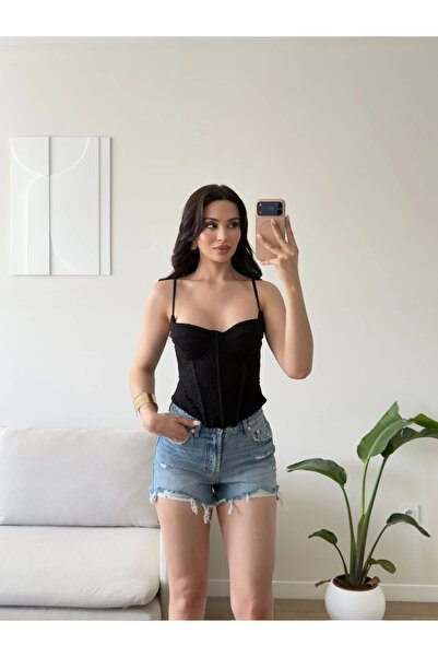 Zoom Butik Dantel Balen Korse Büstiyer - SİYAH