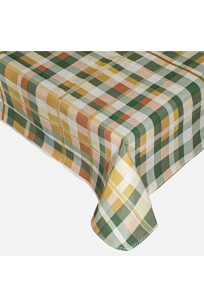 OEM Plasticized Tablecloth Brown Green Checkered 180 x 140 cm