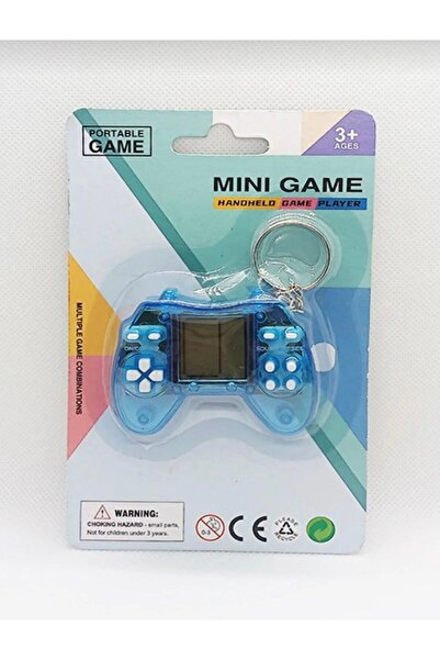 Mayavit store Mini Game Boy Tetris Şeffaf Görünümlü Mavi Anahtarlık Karne Hed...