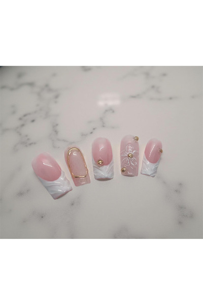 Store Takma Tırnak - Golden Petal French 10'lu