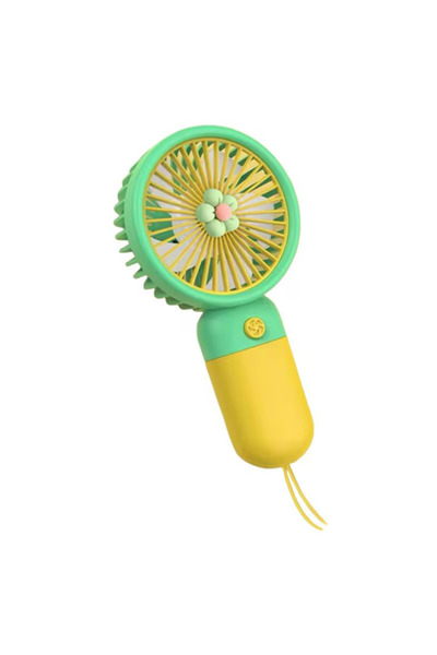 UNİBOX Mini Ventilator Portabil de Mana, Reincarcabil, USB, Galben-Verde
