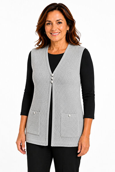 Mutlu City Women's Middle Age and Above Four Seasons Three-Button Rolax Mom V...