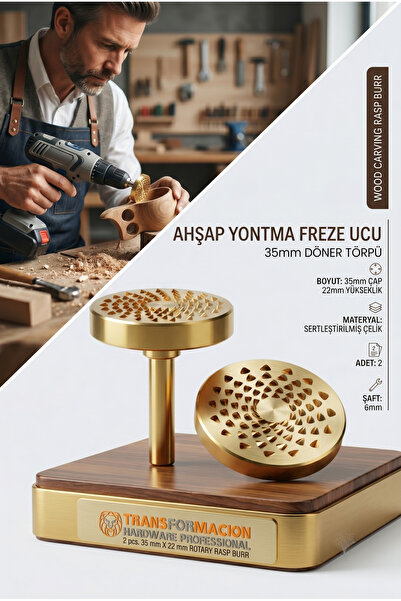 Transformacion Ahşap Oyma Şekillendirme Freze Ucu 35mm - Matkap Ucu Döner Tör...