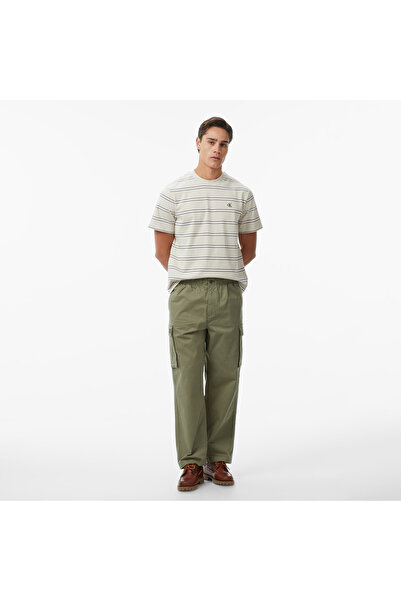 Calvin Klein Relaxed Straight Comfort Cotton Erkek Haki Pantolon