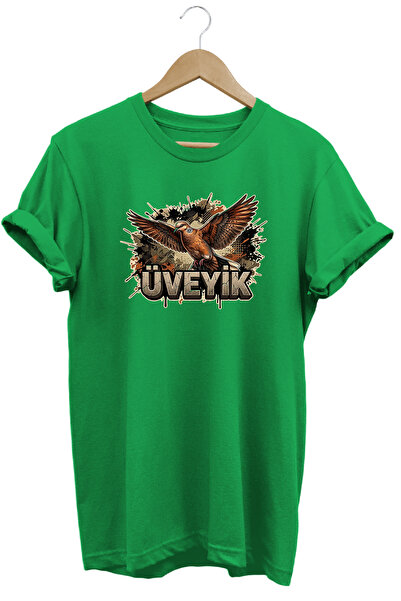 WİDİ Üveyik Graphic Printed Crew Neck Cotton Hunter Nature T-Shirt