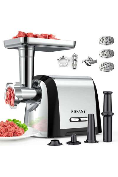 SOKANY Meat Grinder, Sausage Stuffer, 3200W Electric Mincer with Stainless St...