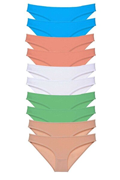 Mestore 10 Pieces Super Eco Set Lycra Women's Slip Skin White Powder Green Blue