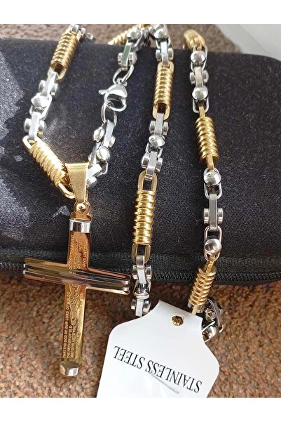 Mihasem Lant si medalion INOX placat pentru barbati model Medusa