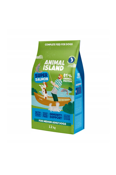 Animal Island Hrană uscată premium pentru câini cu somon 12 kg