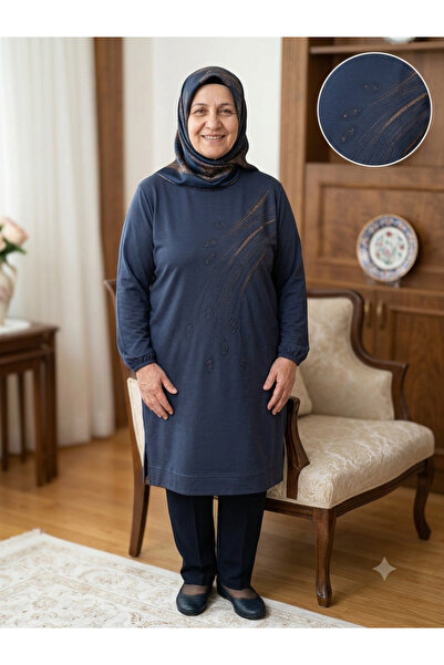 SENFONİ Büyük Beden Ön Taşlı Tunik