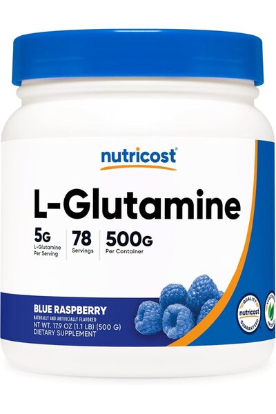 Nutricost L-Glutamine Powder - Gluten Free & Non-GMO (500 g, Blue Raspberry)