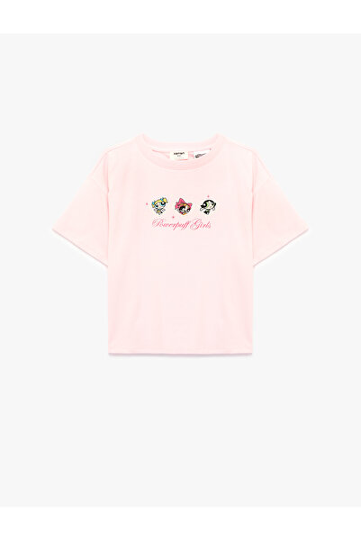 Koton Tricou cu mânecă scurtă din bumbac imprimat Powerpuff Girls, licențiat