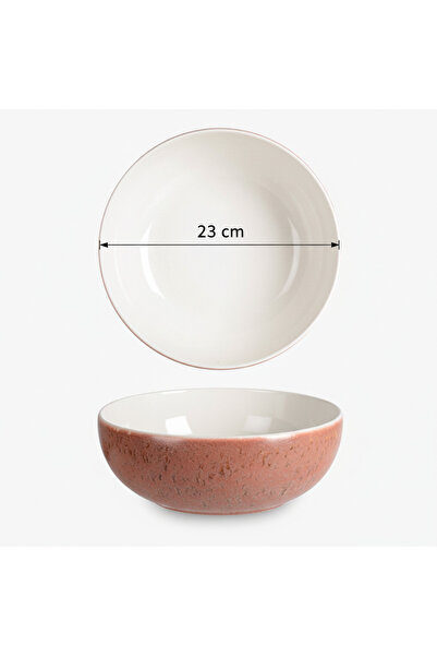 rinart 6-Piece Coupe Shape Rosa Bowl 23 cm – Stylish and Modern Porcelain Bowl