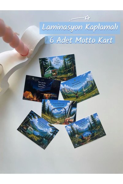 tinystoriestr Karavan Temalı Doğum Günü Seti - Motto/ Ayraç/ Sticker/ Kartpostal