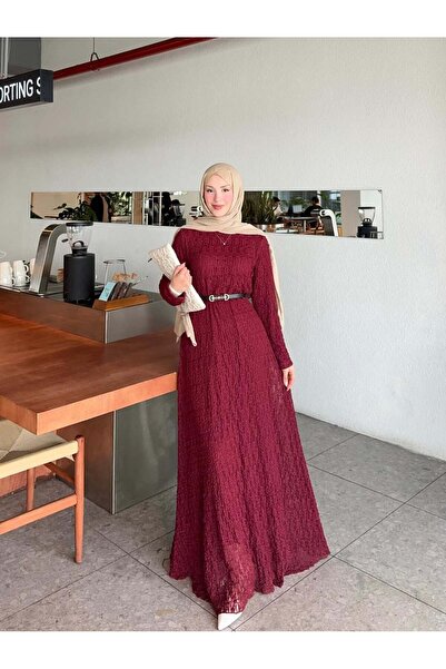 feiruz Premium Belted Lace Dress