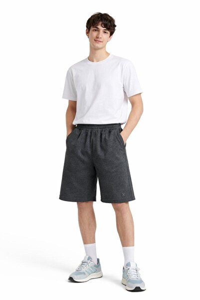aykidsclup Men's Anthracite Comfortable Fit Shorts with Pockets 2903-Y