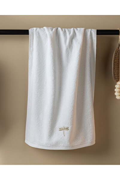 Madame Coco Tauren 100% Cotton Embroidered Face Towel - White/Beige - 50X70 cm