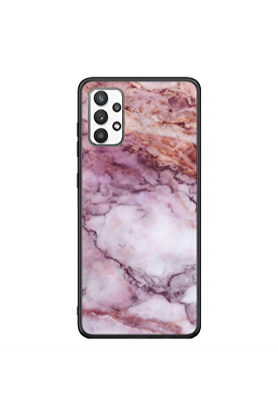 Other Samsung A32 4G Marble Brown And Pink Black Glossy Θήκη