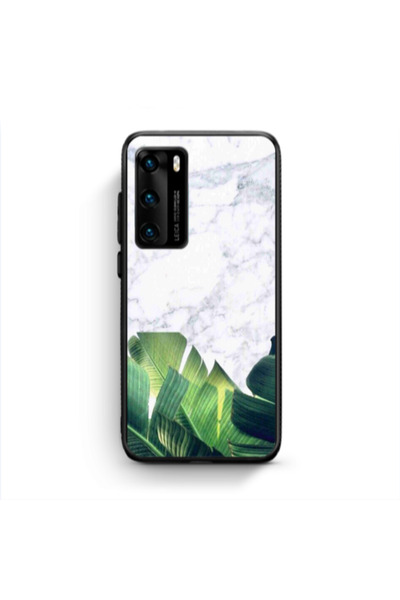 Other Huawei P40 Marble Laves Black Glossy Θήκη
