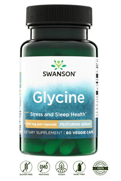 SWANSON Glycine AjiPure Amino Acids tress and Sleep Health 500 mg 60 Veggie Caps