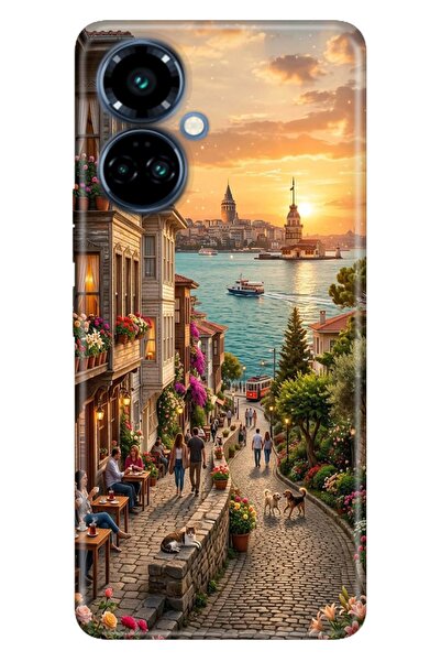TECNO Camon 19 Pro (CI8n) Kılıf Panoramik İstanbul Temalı Desenli Darbe Emici...