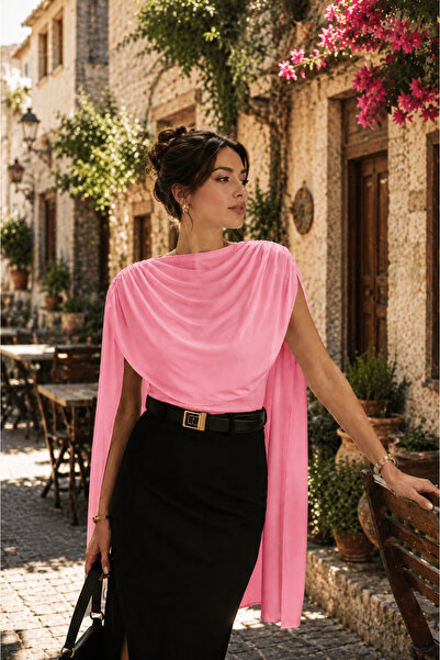 legends butik Γυναικεία μπλούζα με κουμπωτά μανίκια και σχέδιο κάπας – Κομψό ...