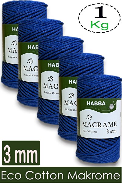 habba respect 1 Kilo Habba Cotton Macrame 3 mm - (Pack of 5) - 209