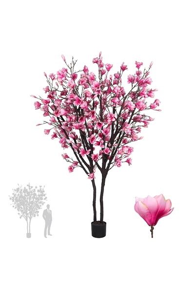 Roberto Rossi Copac artificial H270cm Magnolie cu flori roz, coroana D170cm